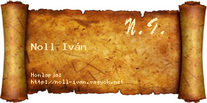 Noll Iván névjegykártya